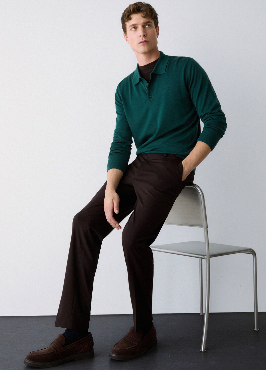 Pantalon slim fit en jersey marron Liu Jo - large image number 3