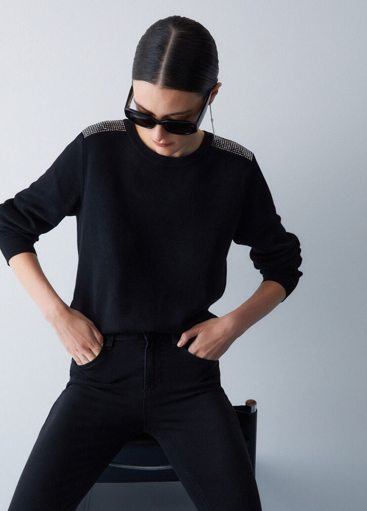 Maglia con perline nero Liu Jo - medium