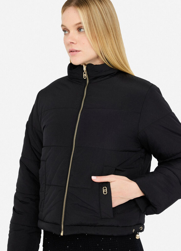 Veste en nylon matelassé et maille noir Liu Jo - large image number 3