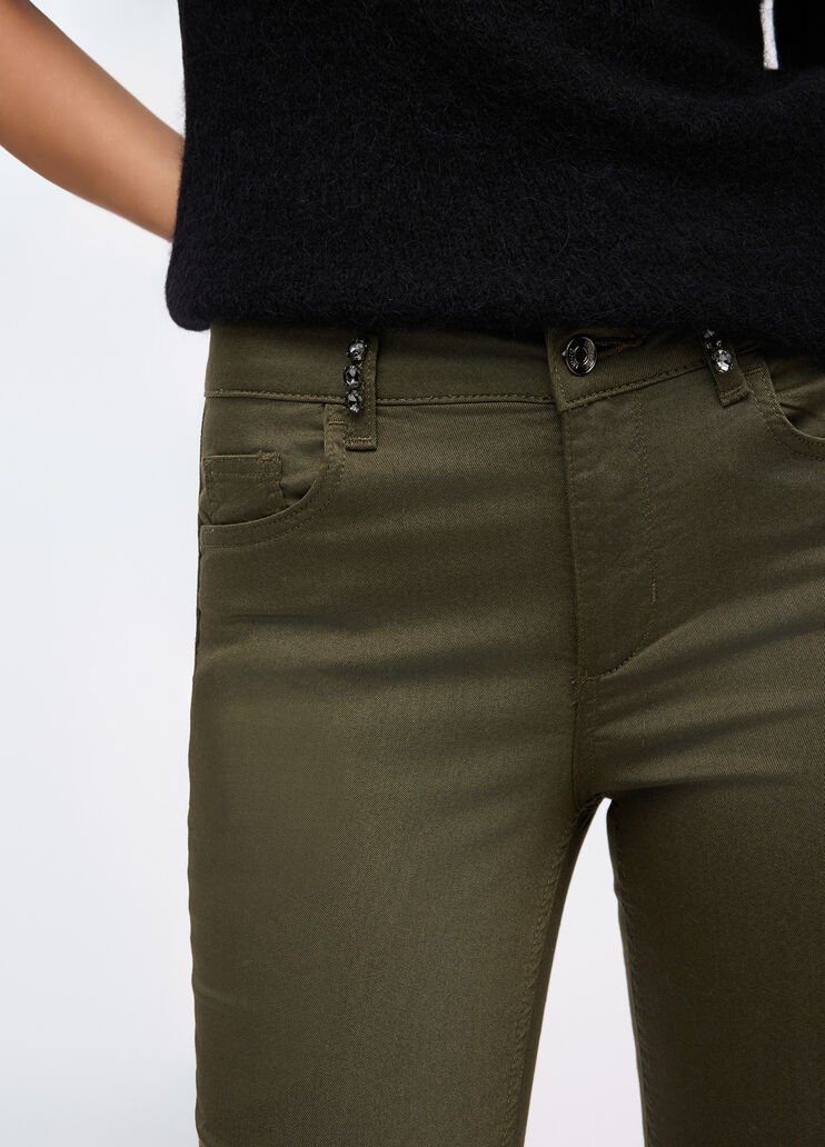 Skinny-Hose mit Schmucksteinen Militärgrün Liu Jo - large image number 2