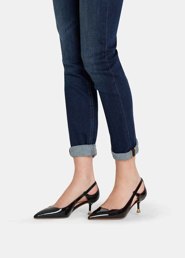 Patent leather court shoes with cut-out detailing amarone Liu Jo - medium Patent leather court shoes with cut-out detailing amarone Liu Jo - medium