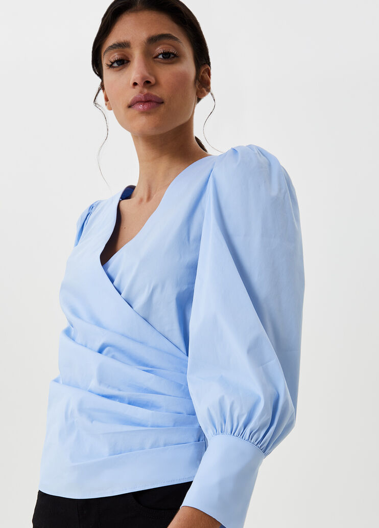 Crossover front blouse Light Blue Liu Jo - large image number 2