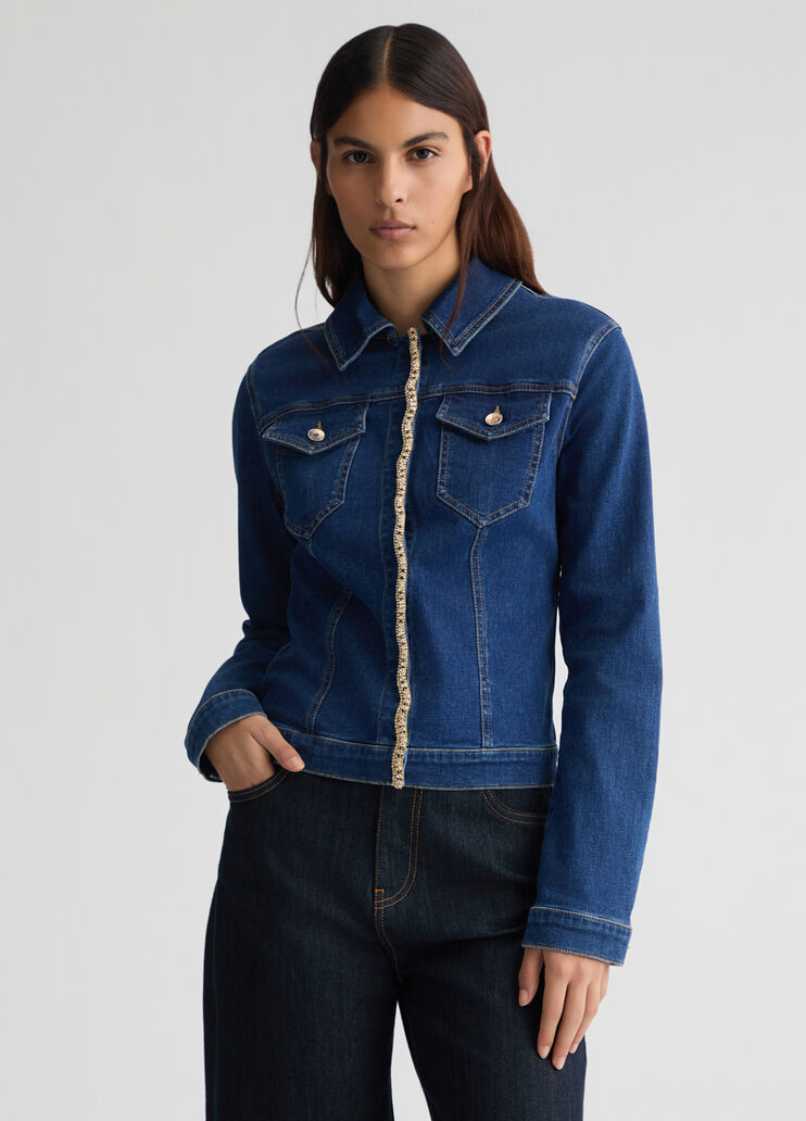 Denim jacket with rhinestones blue denim Liu Jo - medium Denim jacket with rhinestones blue denim Liu Jo - medium