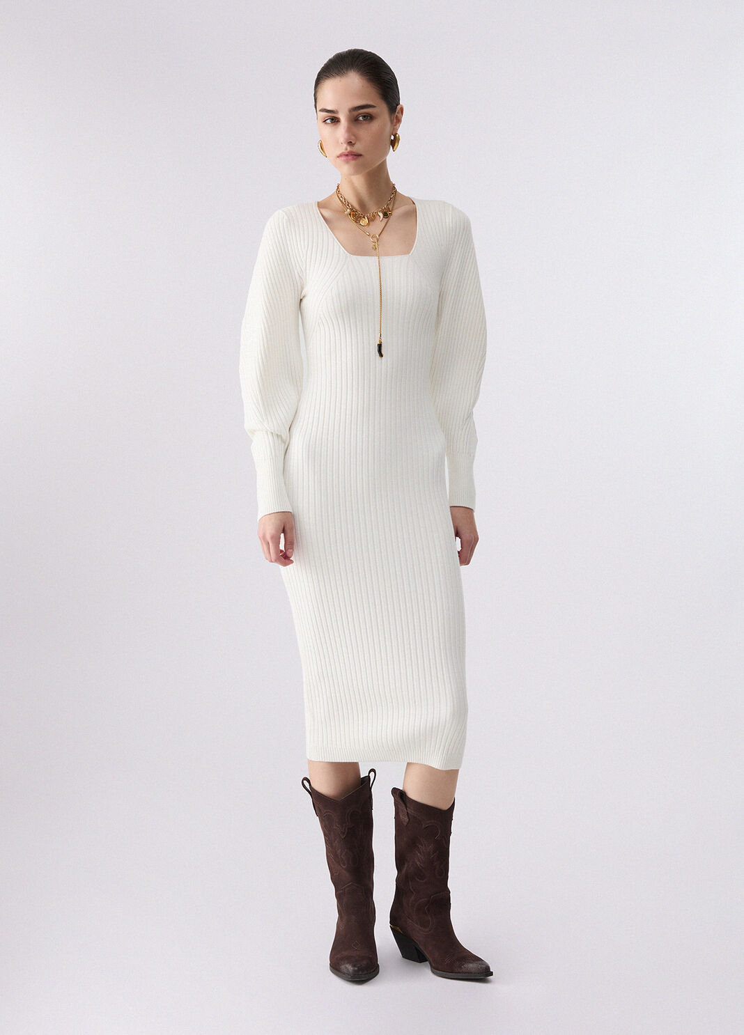 Balloon Knit Dress white wool Liu Jo - large image number 0