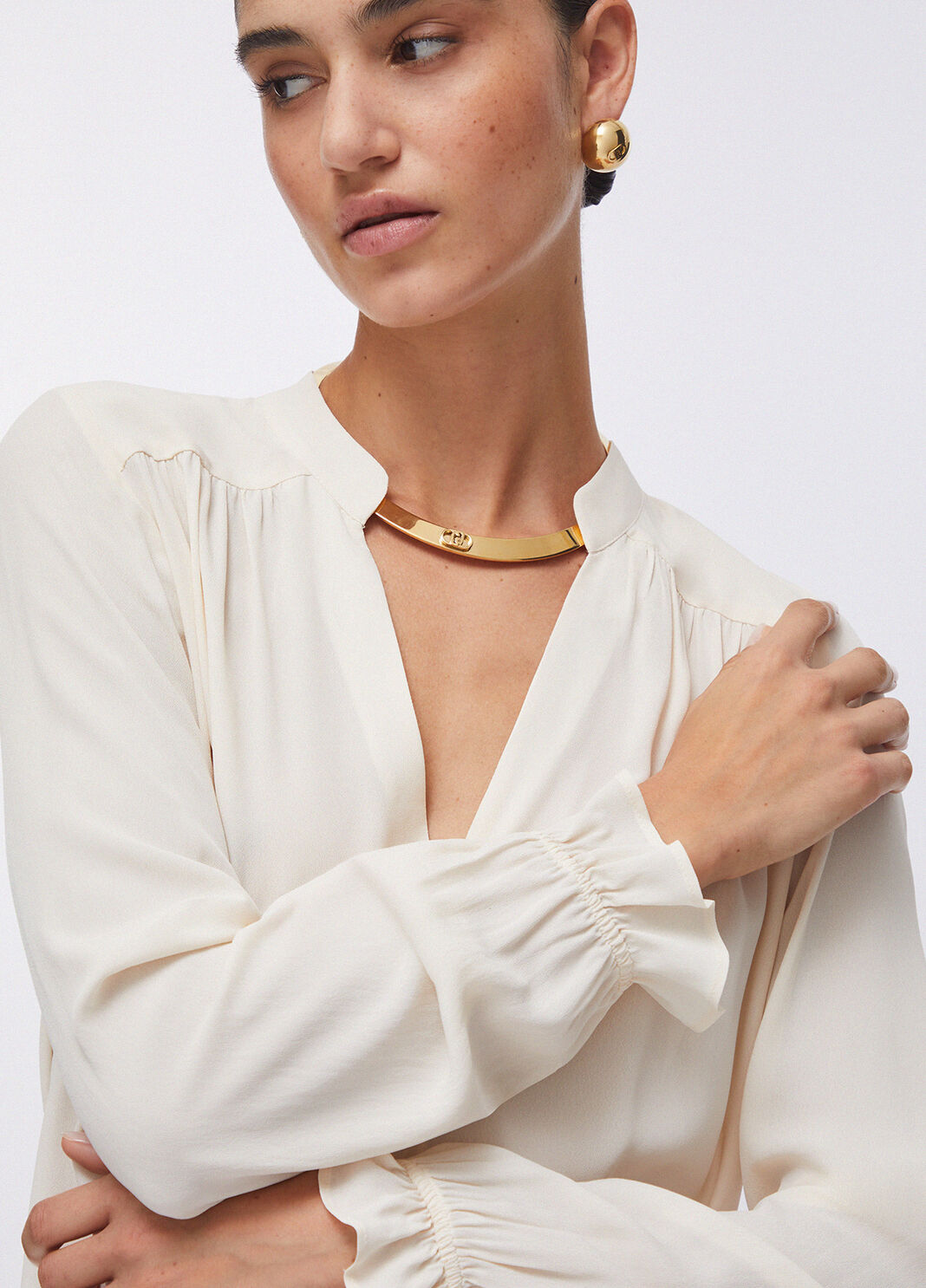 Блузка из жоржета ваниль Liu Jo - large image number 4