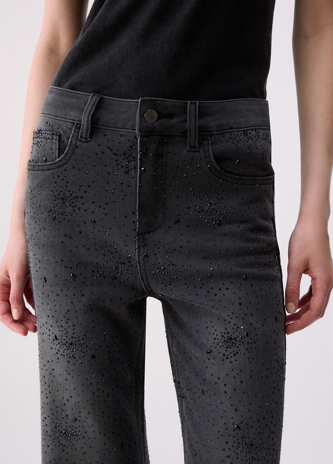 Straight-leg jeans with rhinestones black Liu Jo - large image number 4