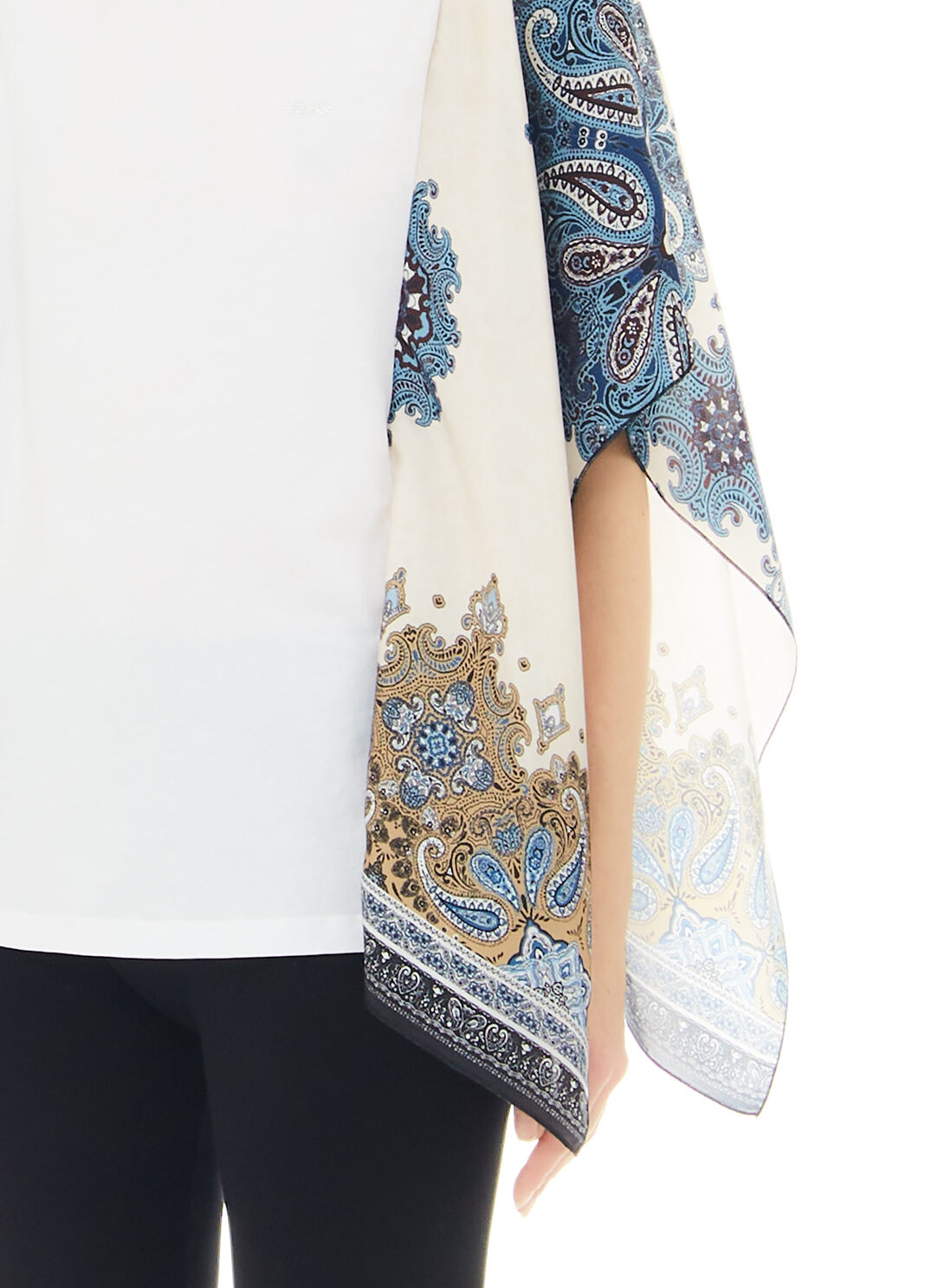 Top with lace details white / optical print Liu Jo - large image number 2