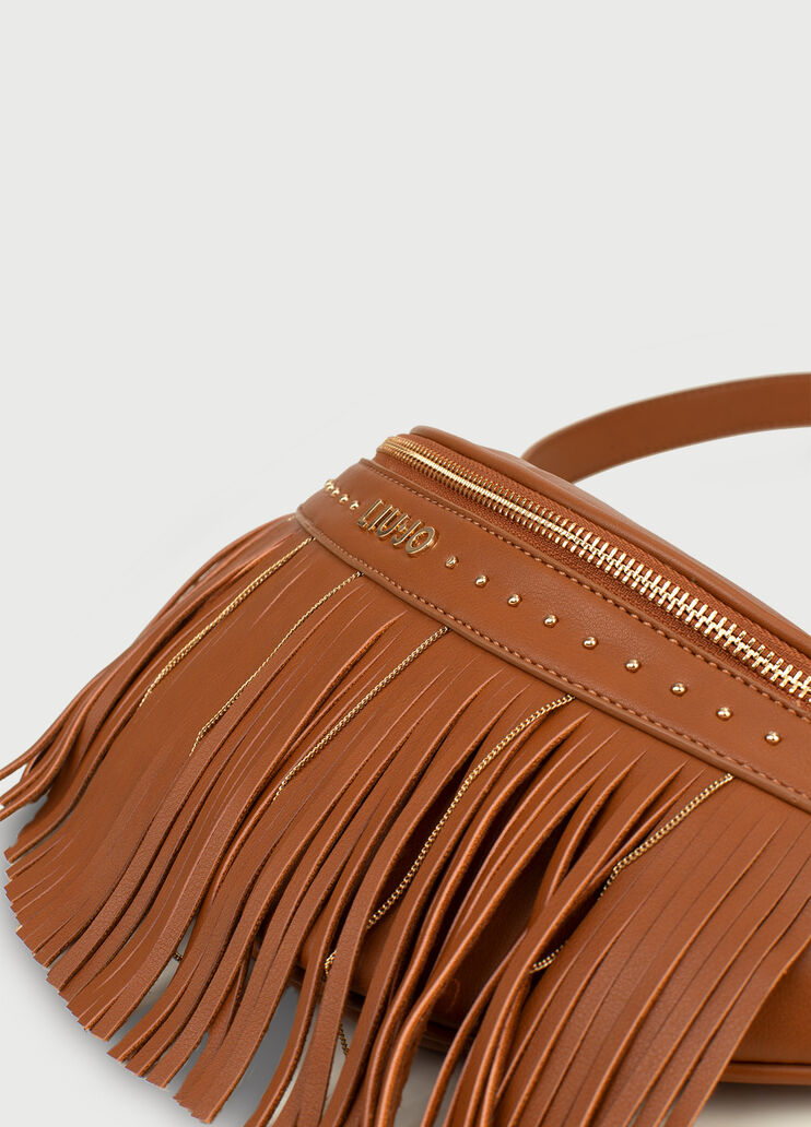 Pouch bag with fringes and studs Brown Liu Jo - large image number 4