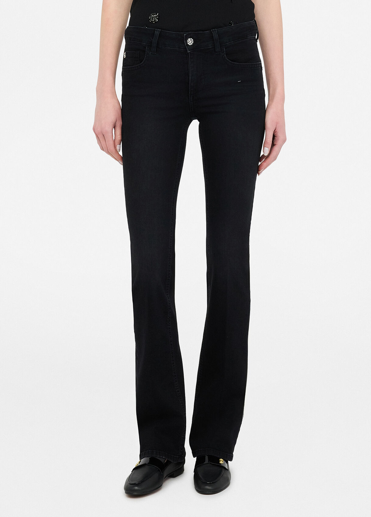 Bootcut Bottom Up jeans colour black denim | Liu Jo