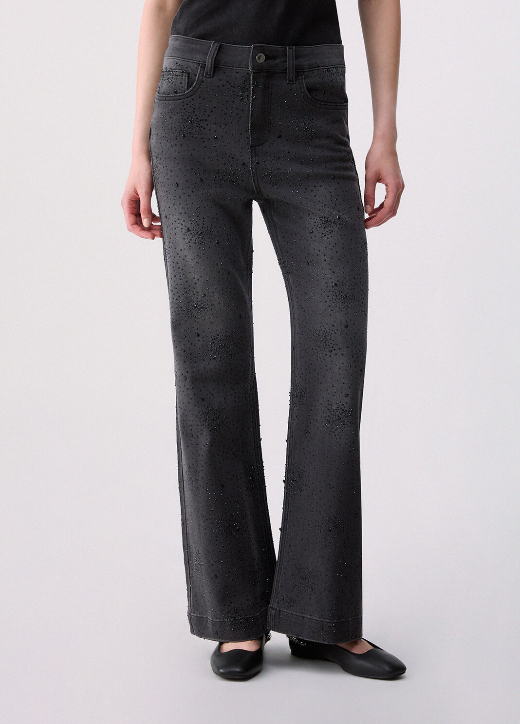 Straight-leg jeans with rhinestones black Liu Jo - large image number 0