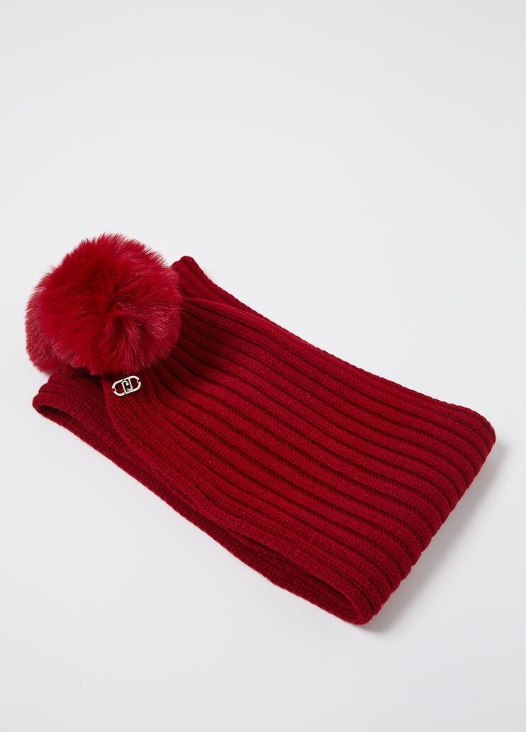 Sciarpa con pon pon rosso Liu Jo - large image number 3