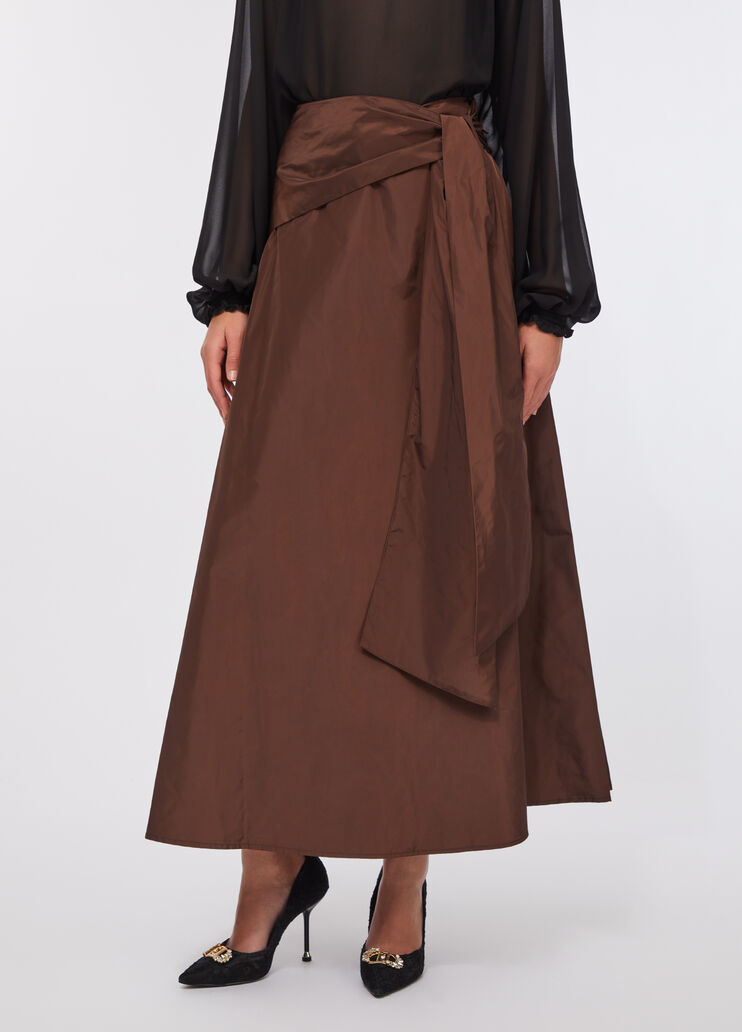 Long taffeta skirt dark brown Liu Jo - large image number 0
