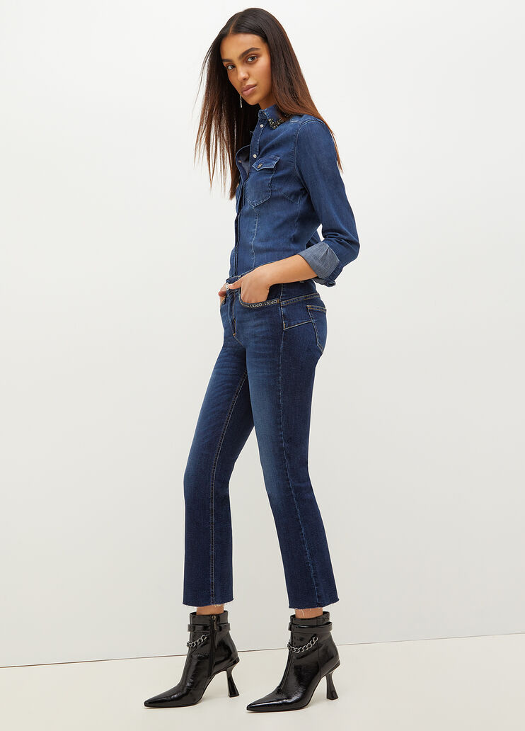 Eco-friendly boot-cut jeans blue denim Liu Jo - look Eco-friendly boot-cut jeans blue denim Liu Jo - look