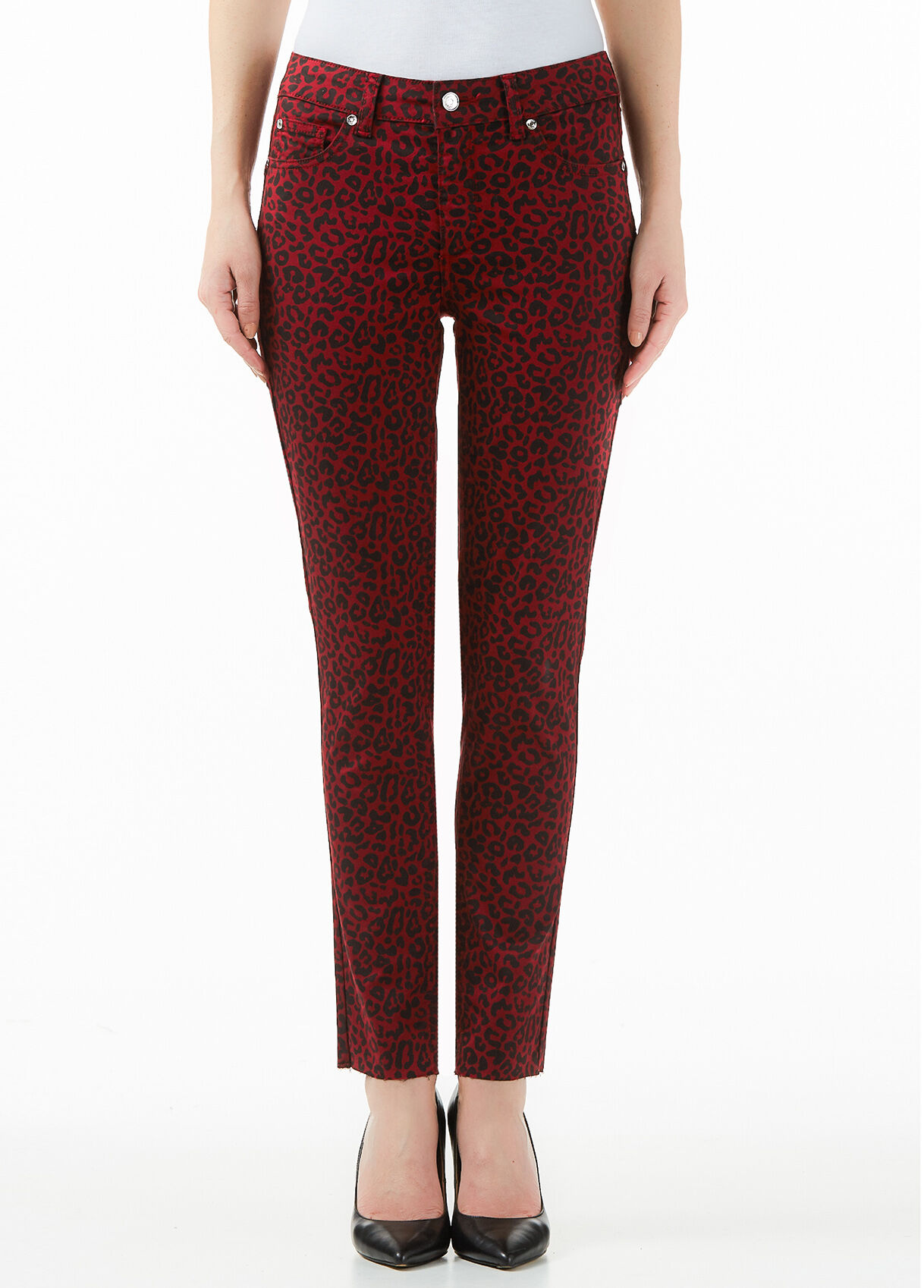 red leopard trousers