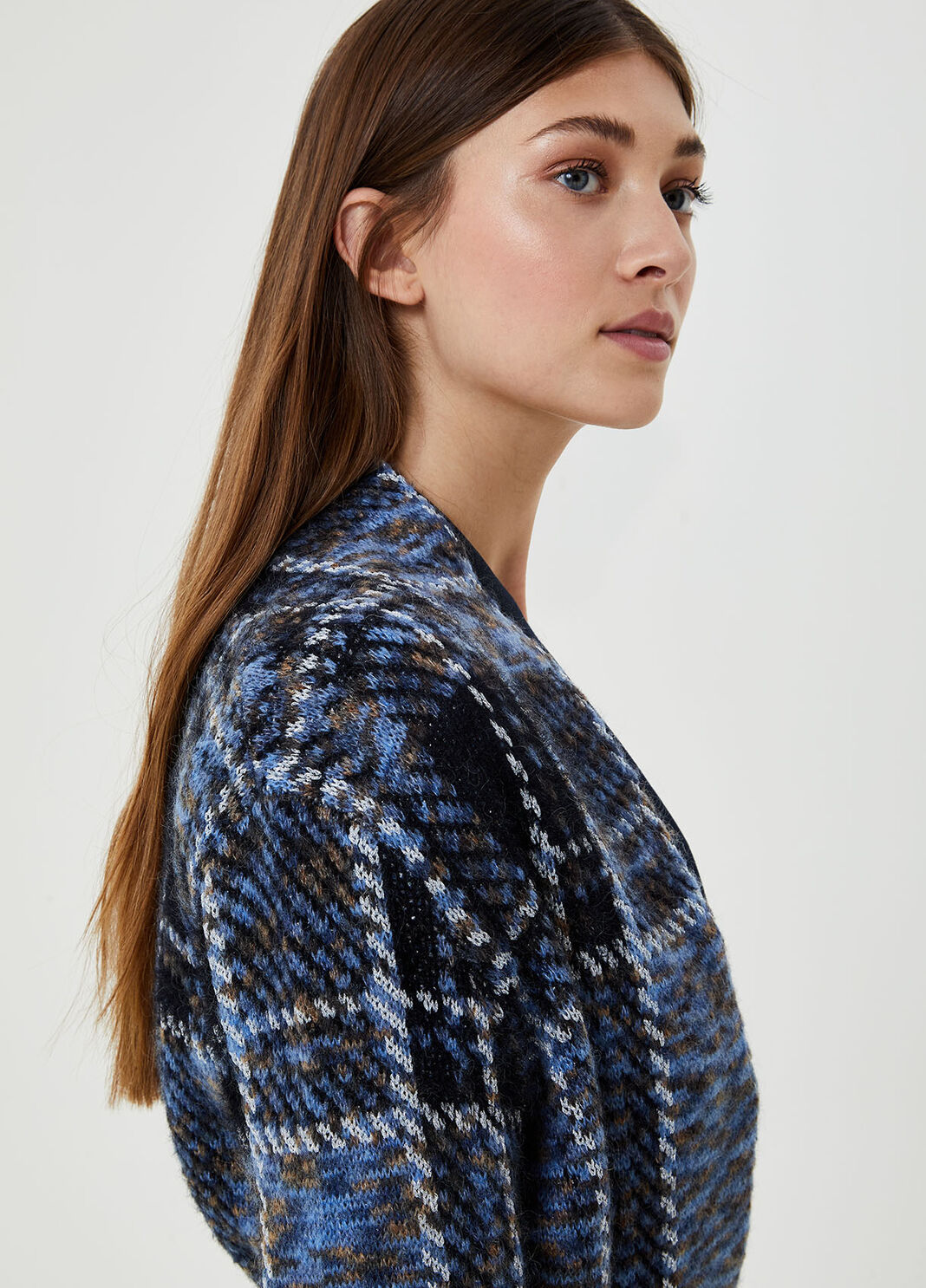 Jacquard coat with belt Black Liu Jo - large image number 2