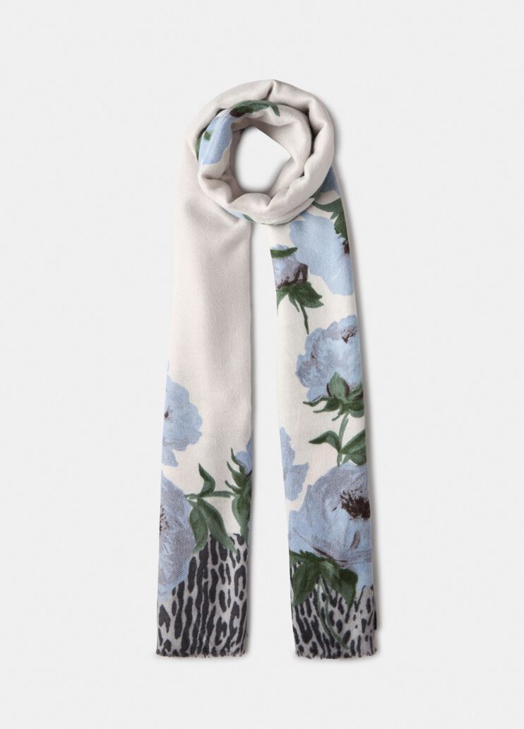 Floral animal print stole light denim Liu Jo - medium Floral animal print stole light denim Liu Jo - medium
