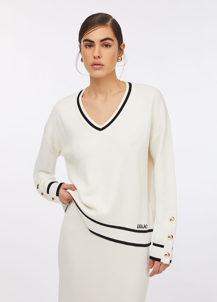 Silk-blend jumper white Liu Jo - medium