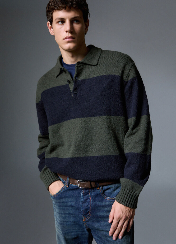 Striped Knit Polo green/blue Liu Jo - medium