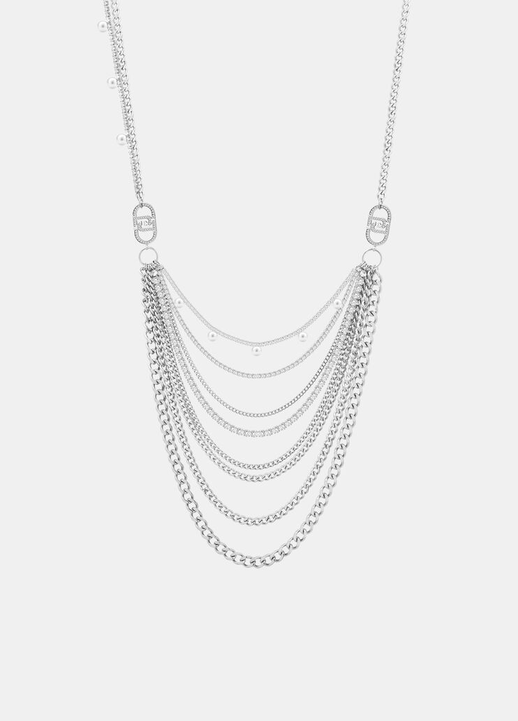 Long multi-strand necklace silver Liu Jo - medium Long multi-strand necklace silver Liu Jo - medium