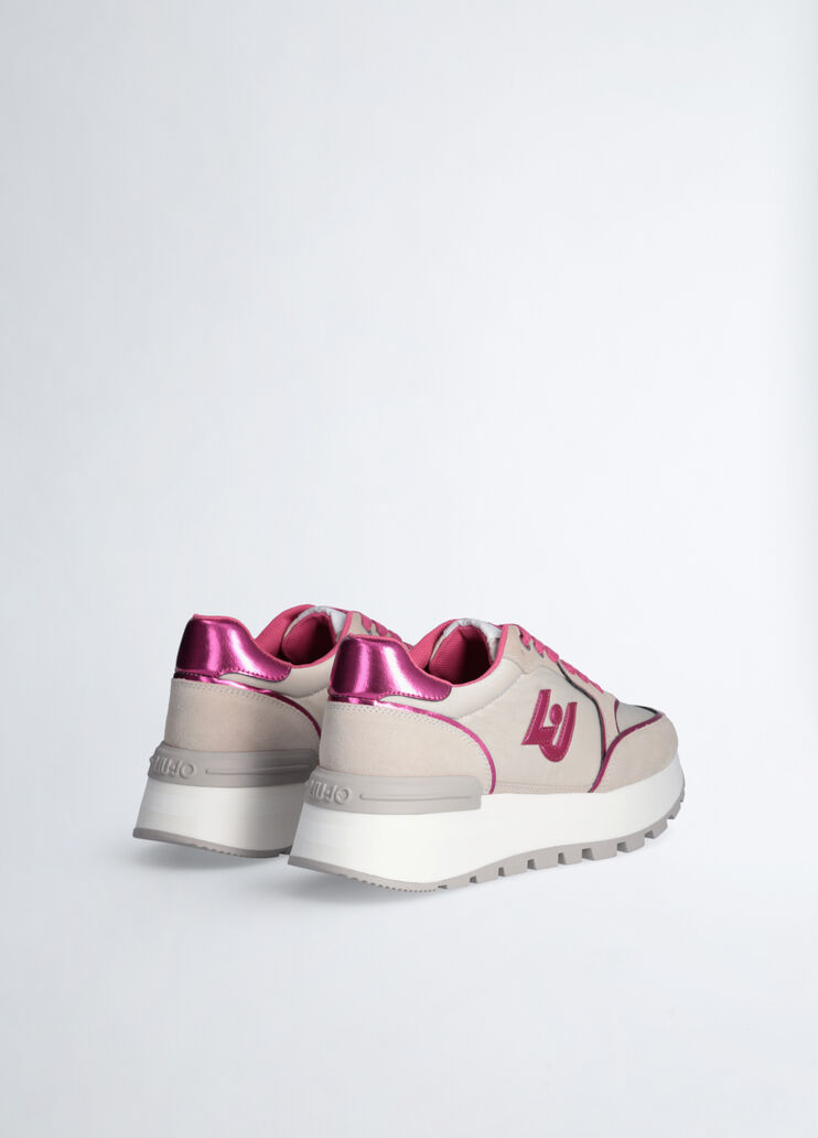 Zapatillas con plataforma de ante y nailon beige Liu Jo - medium