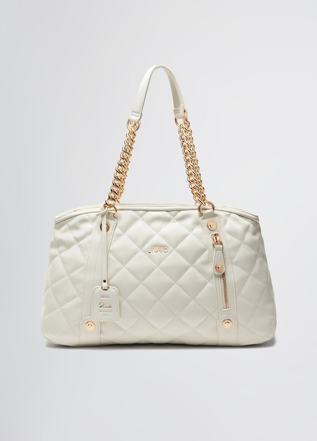 Medium quilted tote bag with charm cream Liu Jo - large image number 2