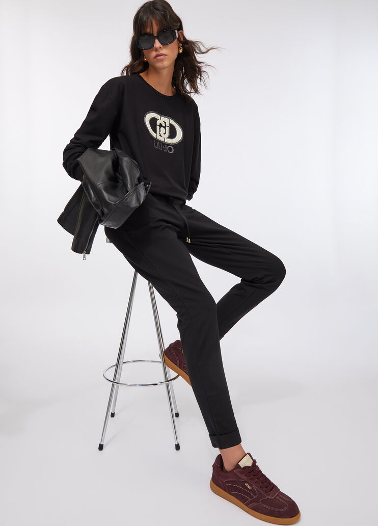 Fleece jogging pants black Liu Jo - large image number 2