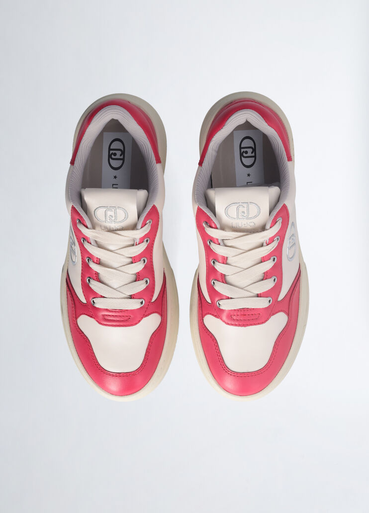 Two-tone leather sneakers red Liu Jo - large image number 6 Two-tone leather sneakers red Liu Jo - large image number 6