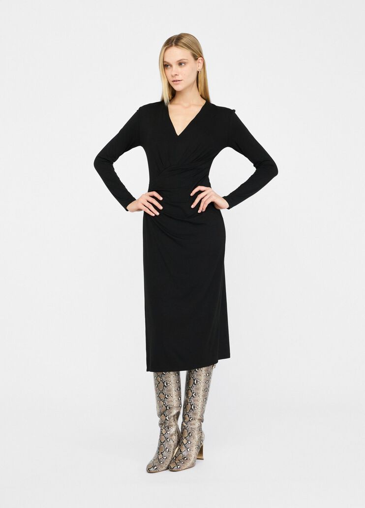 Long dress with gathered detailing black Liu Jo - large image number 5 Long dress with gathered detailing black Liu Jo - large image number 5