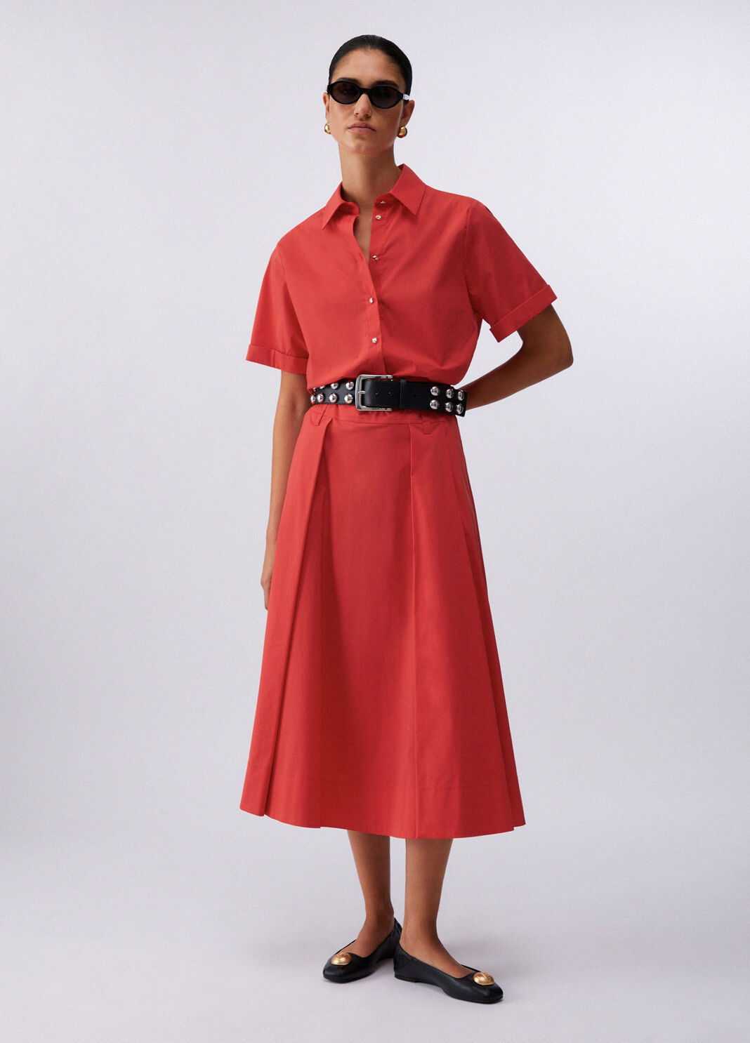 Poplin midi skirt red Liu Jo - large image number 5