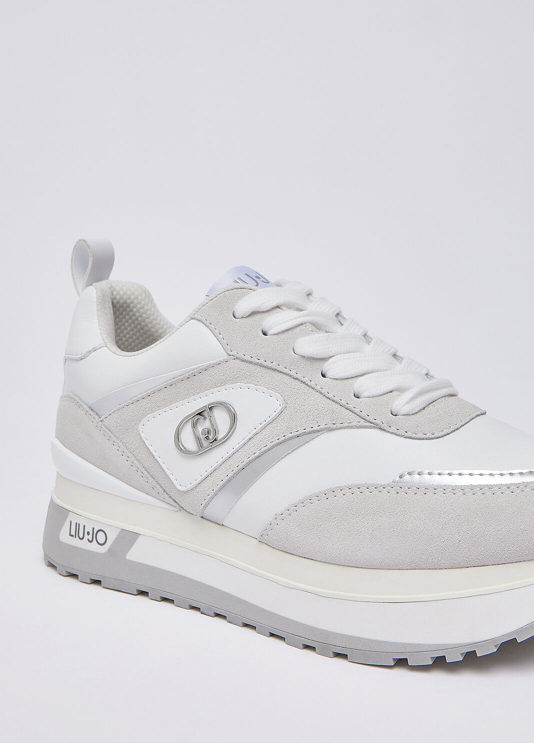 Platform sneakers in suede and leather white Liu Jo - large image number 5