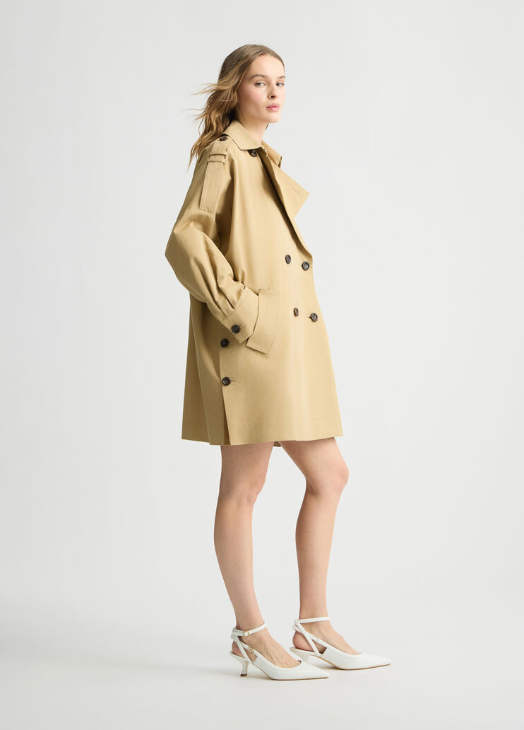 Beige gabardine trench coat beige Liu Jo - large image number 3 Beige gabardine trench coat beige Liu Jo - large image number 3