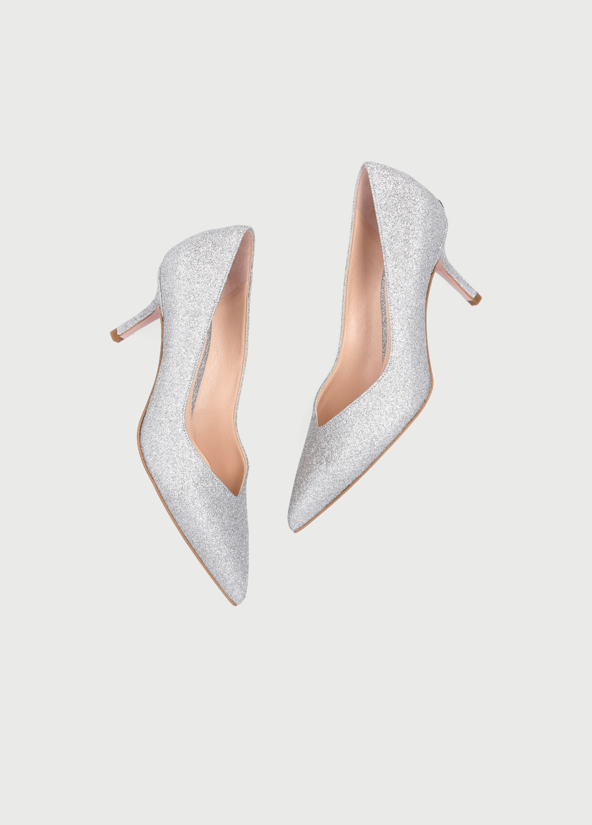 Dècolleté in pelle con glitter