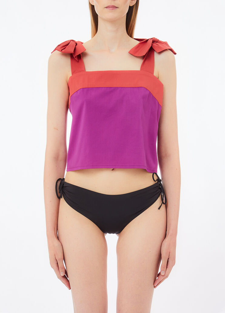 Haut en coton avec n&oelig;uds violet Liu Jo - medium