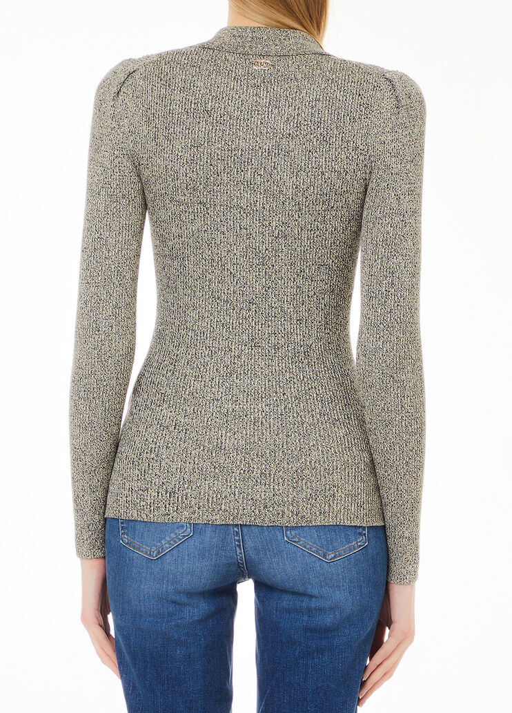 Polo in maglia lurex® grigio Liu Jo - large image number 1