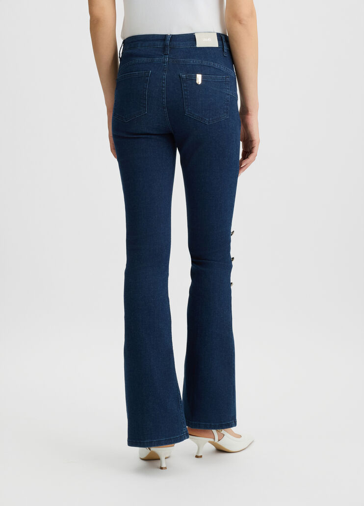 Flared jeans with buttons stonewash denim Liu Jo - large image number 1 Flared jeans with buttons stonewash denim Liu Jo - large image number 1