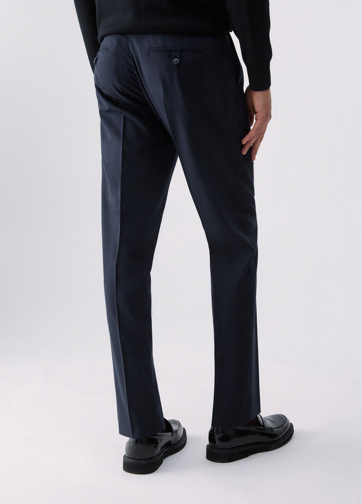 Pantalon coupe fusel&eacute;e en m&eacute;lange de laine bleu fonc&eacute; Liu Jo - medium