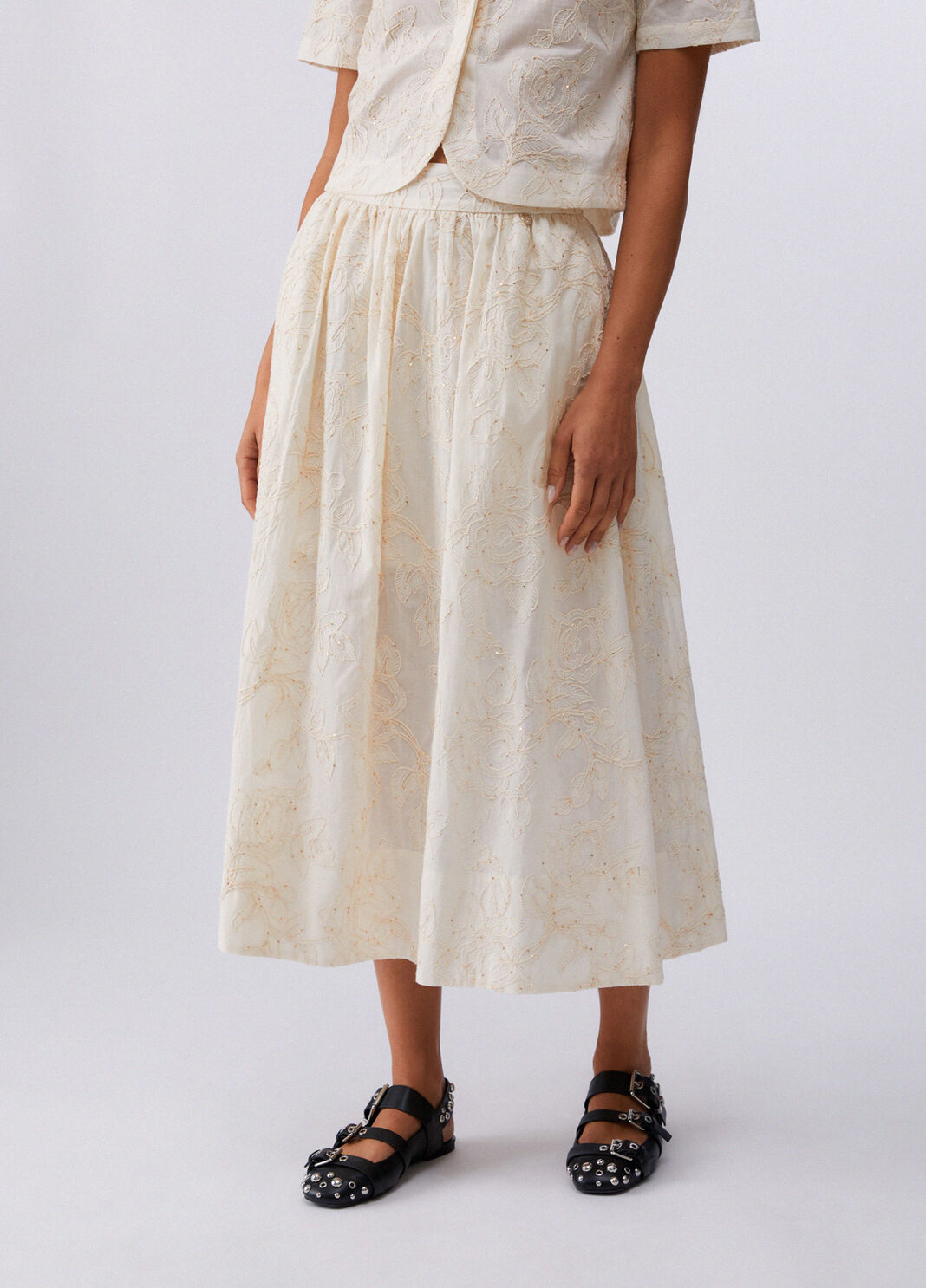 Embroidered muslin skirt white Liu Jo - large image number 0