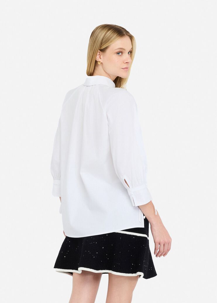 Cotton shirt with ties white Liu Jo - large image number 1 Cotton shirt with ties white Liu Jo - large image number 1