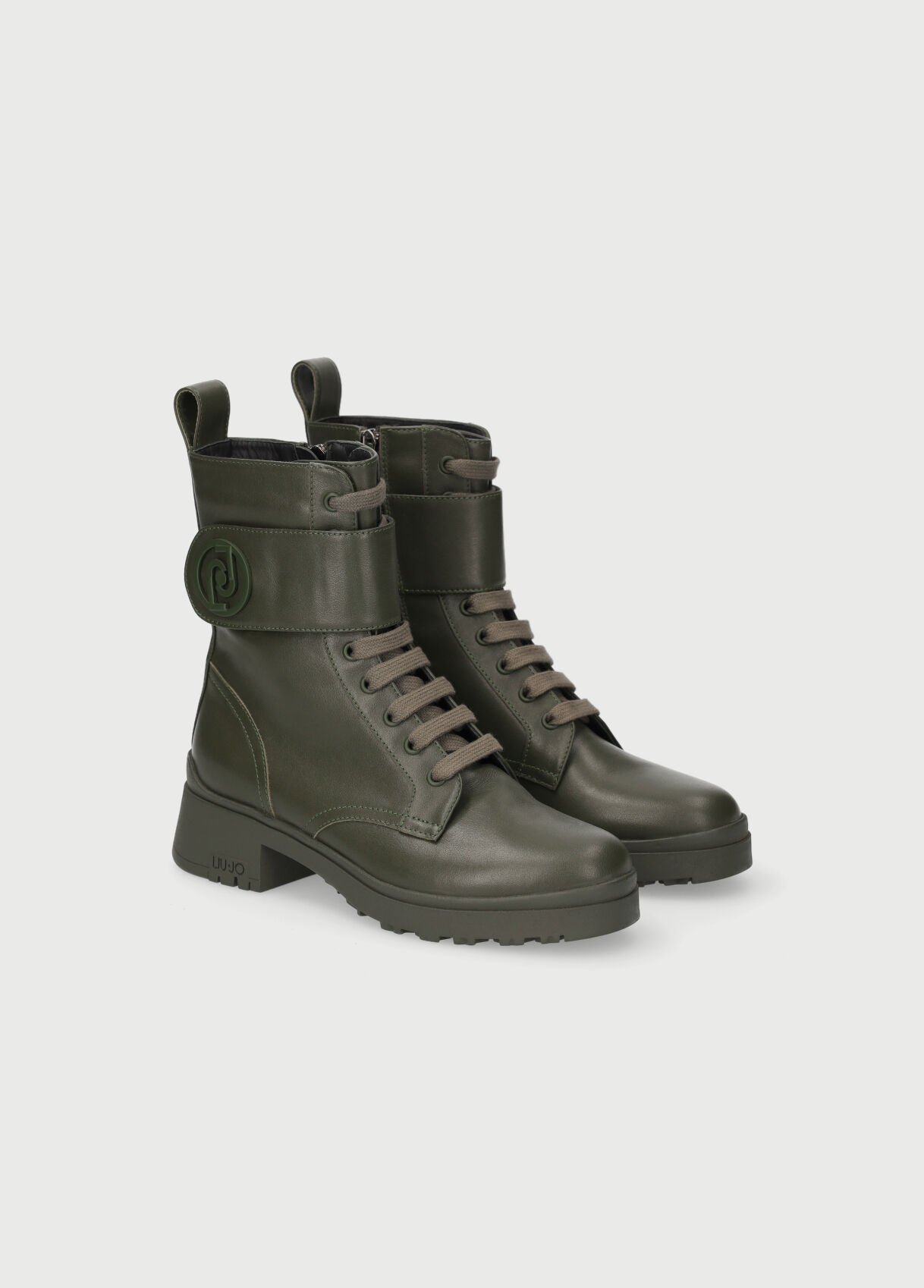 dark green combat boots
