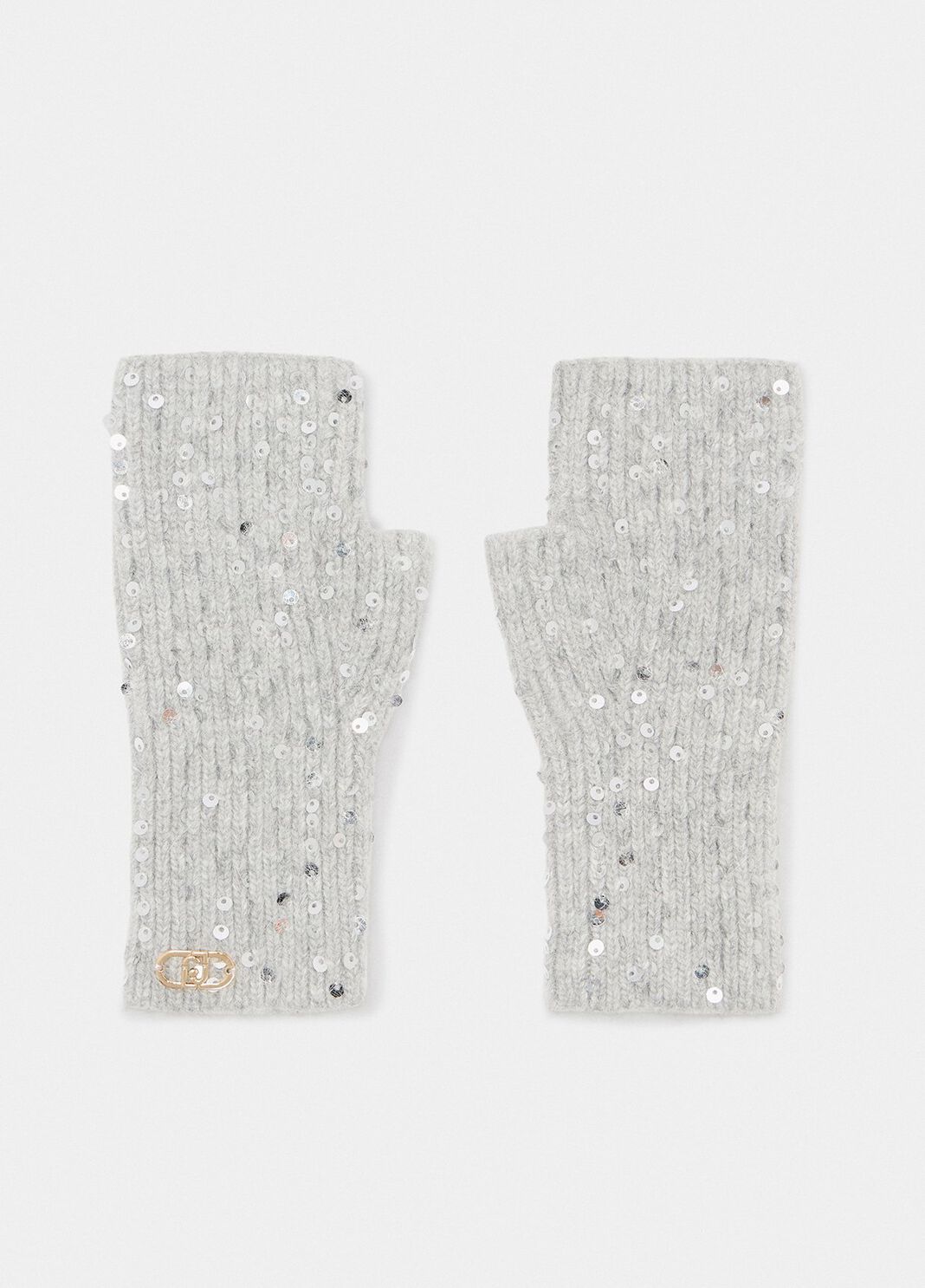 Poignets en angora avec paillettes gris glacier Liu Jo - large image number 0