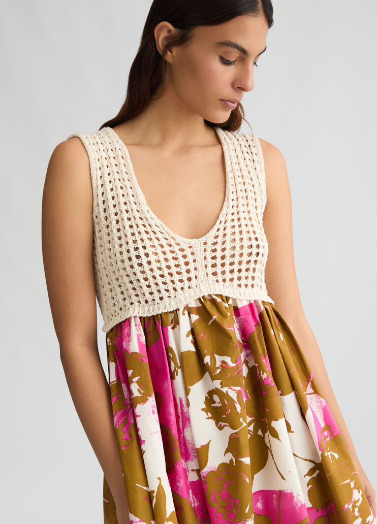 Printed cotton dress  light beige Liu Jo - large image number 2 Printed cotton dress  light beige Liu Jo - large image number 2