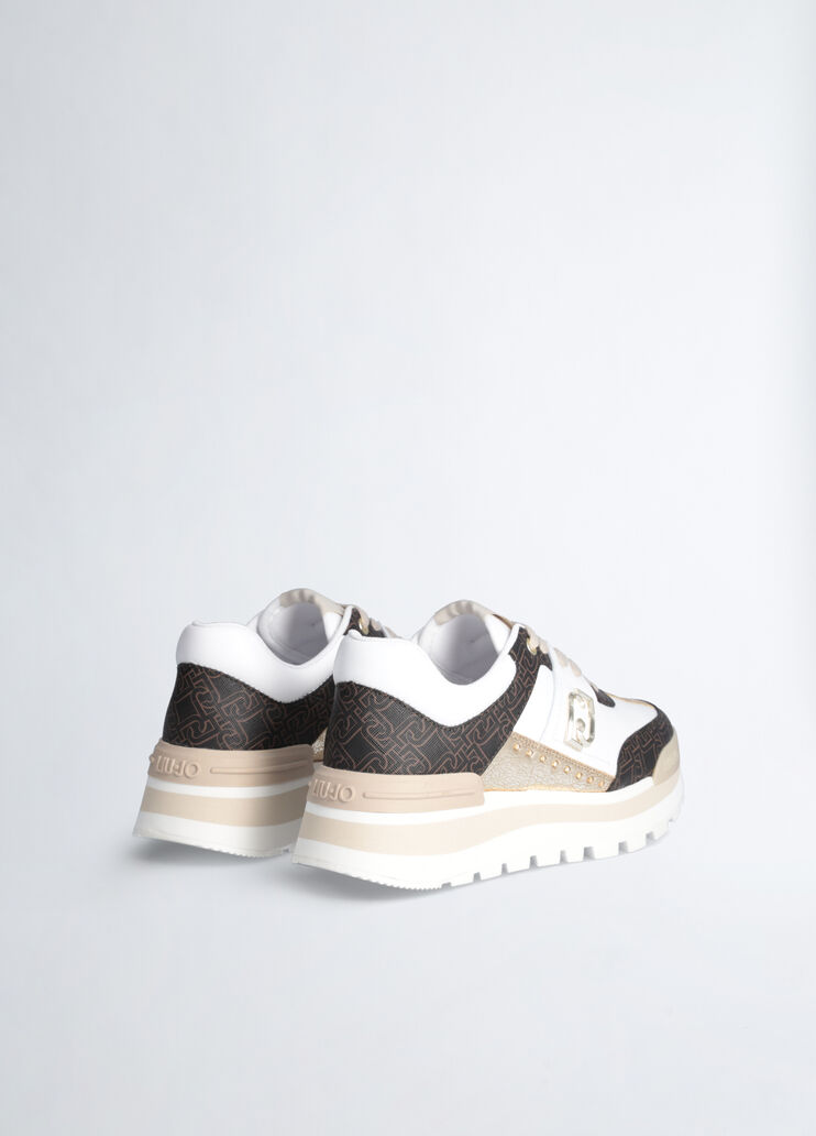 Plateau-Sneaker mit Monogramm-Details Farbe Braun | Liu Jo