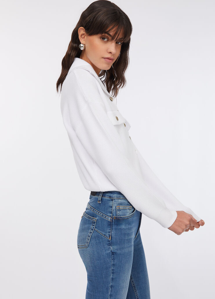 Pullover mit Maxikragen Wollweiß Liu Jo - medium