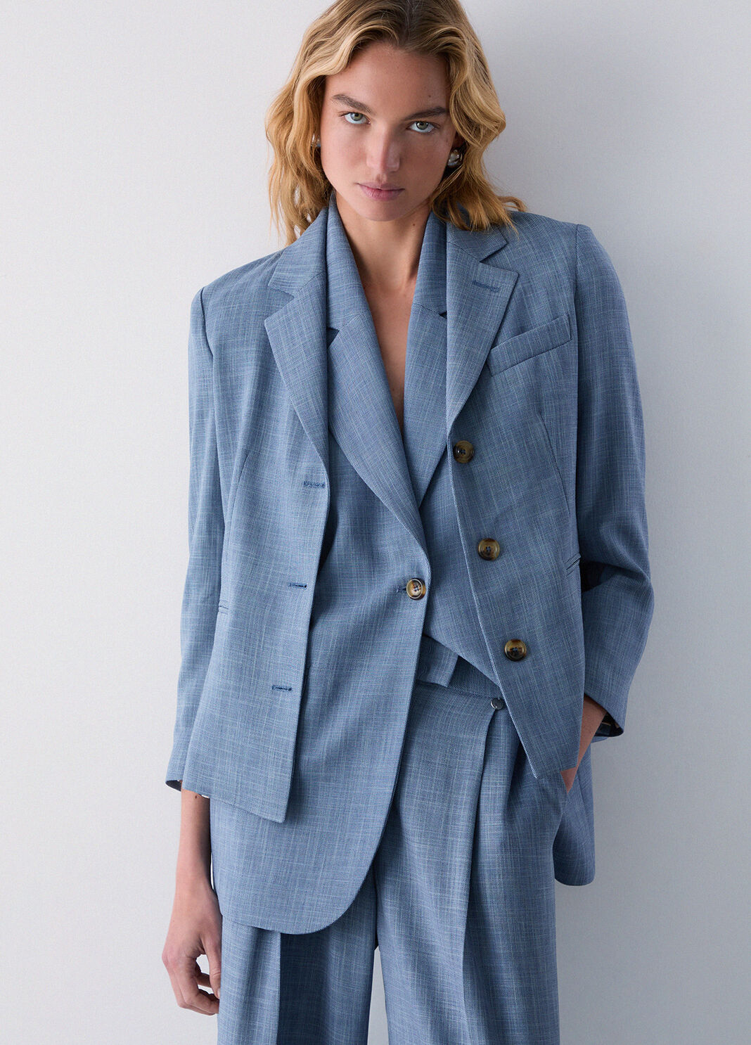 Blazer aus Melange-Stoff Blau Liu Jo - large image number 3