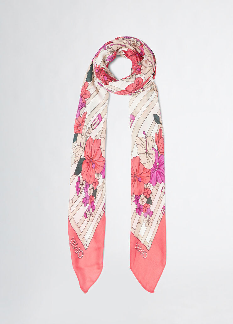 Floral scarf coral Liu Jo - medium