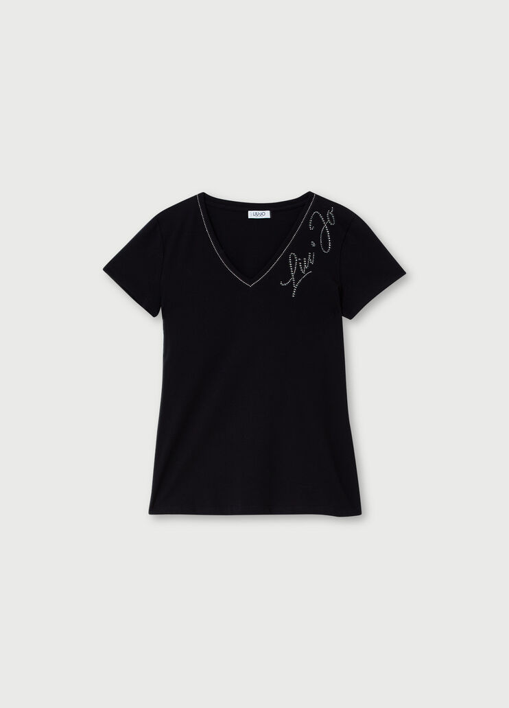 T-shirt with logo Black Liu Jo - large image number 4