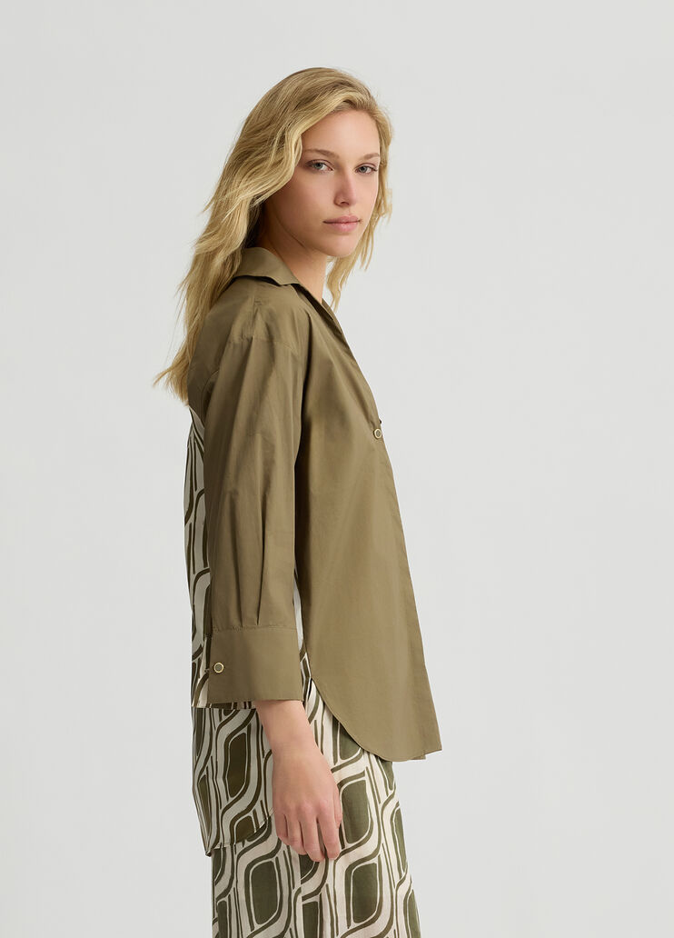 Cotton shirt with print green Liu Jo - large image number 3 Cotton shirt with print green Liu Jo - large image number 3