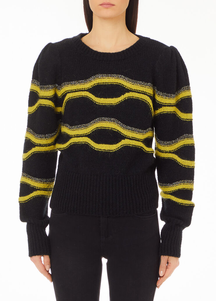 Dicker Jacquard-Pullover aus Alpaka-Gemisch schwarz Liu Jo - medium Dicker Jacquard-Pullover aus Alpaka-Gemisch schwarz Liu Jo - medium