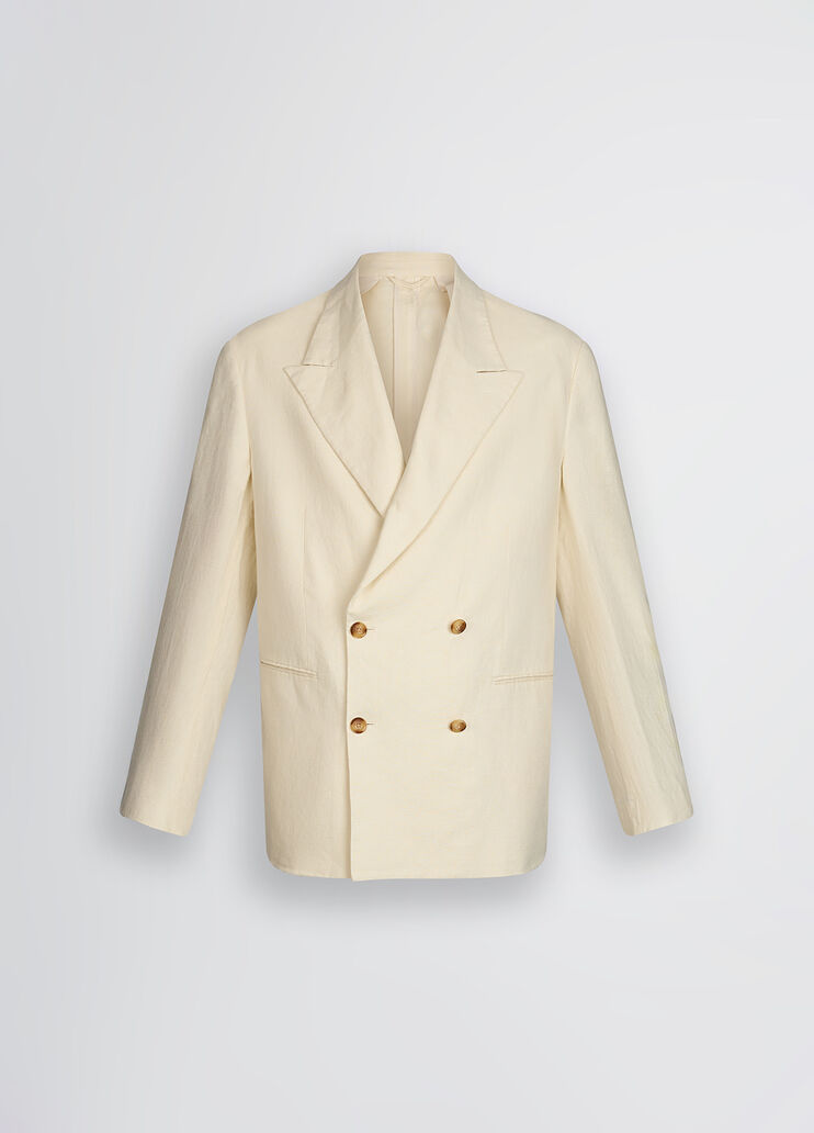 100% linen double-breasted jacket tofu white Liu Jo - large image number 6 100% linen double-breasted jacket tofu white Liu Jo - large image number 6