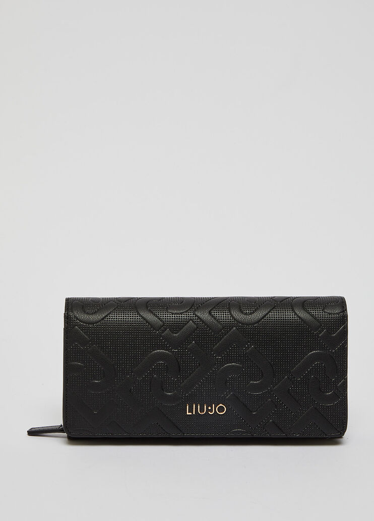 Large wallet with monogram logo black Liu Jo - large image number 0